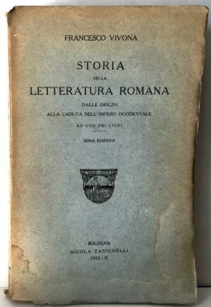 VIVONA, Francesco - Storia della letteratura romana. Dalle originni alla caduta dell'Impero Occidentale