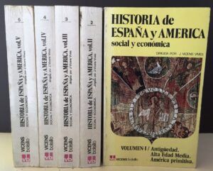 VICENS VIVES, Jaume, dir. - Historia social y económica de España y América (Vicens Bolsillo, 5 tomos)