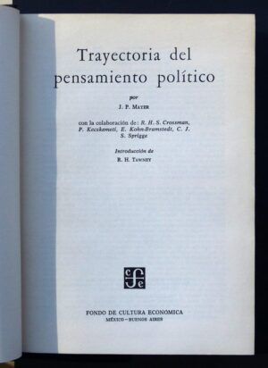 MAYER, J.P. - Trayectoria del pensamiento político.