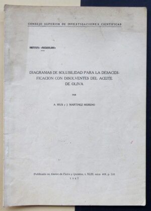 RIUS, A. y MARTÍNEZ MORENO, Juan M. - Diagramas de solubilidad para la desacidificación con disolventes del aceite de oliva.