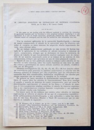 RIUS, A. y CRESPI GONZÁLEZ, María Alicia - Cálculo analítico de extracción en sistemas cuaternarios.