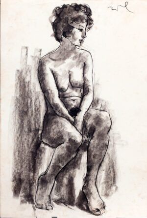SANZ VEGA, Fernando - Desnudo femenino. Frontal sentada