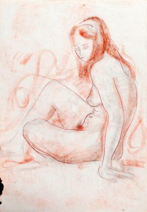 SANZ VEGA, Fernando - Desnudo femenino. Perfil sentada