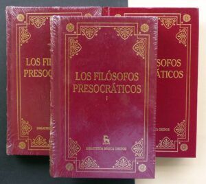 - - Los filósofos presocráticos. Tres Tomos